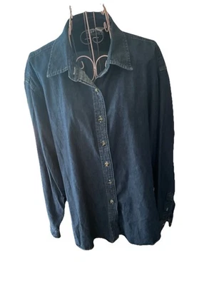 Blusa Joe’s USA Ropa Atlética Damas 3XL Azul Denim Cuello Manga Larga Foto 1 de 3