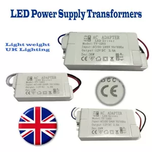 LED Driver Adapter AC 220 -240V To DC 12V Transformer Power Supply LED Strip UK - Picture 1 of 20