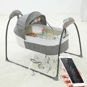 Elektrische Babywiege Babybett Kinderbett Schaukelwiege Stubenwagen Beistellbett - Bild 1 von 11