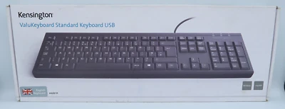 Kensington ValuKeyboard Standard USB Keyboard UK QWERTY Wired Spill Proof Black - Image 1 of 4