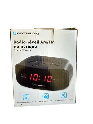 AM FM Radio Dual Alarm Clock Electric Digital Red LED Display And Snooze - Image 1 of 3