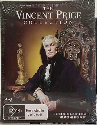 VINCENT PRICE 9 MOVIE 7 Discs BLURAY SET AUS/NZ REGION B R18 RARE BRAND NEW - image 1 of 2