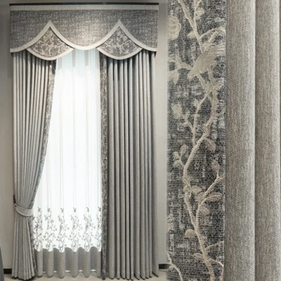 Простота хлопок современный Northern серый вышивка занавески балдахин тюль M1528 * - Изображение 1 из 4