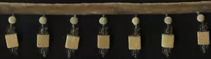 2&1/2" GOLD BEADED VELVET TASSEL FRINGE FABRIC TRIM 5 YARDS - Picture 1 of 1