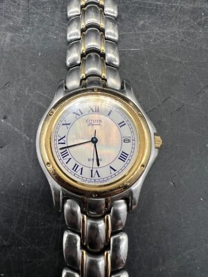 Reloj Pulsera Hombre Citizen Elegance WR100 Resistente al Agua Metal 626466 Dorado Plata Foto 1 de 4