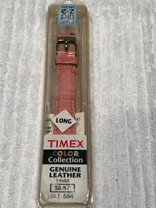 Ladies E-Z Pin Timex Pink Padded Genuine Leather 14mm Watch Band NEW - Picture 1 of 2