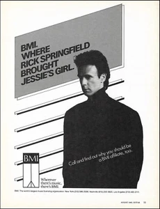 Rick Springfield 1985 Jessie's Girl anuncio 8 x 11 IMC b/n impresión de anuncios - Imagen 1 de 3