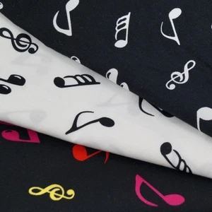 100% Cotton Poplin Fabric Rose & Hubble Music Notes Symbols Musical Instruments - Picture 1 of 2