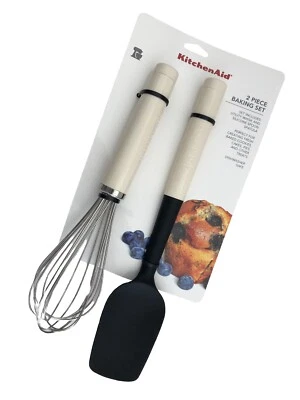 New KitchenAid Spoon Spatula with Bonus Whisk Almond Cream Off White HACA - Image 1 of 3