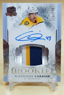 2017-18 Upper Deck The Cup 136/249 Alexandre Carrier #137 RPA Rookie Patch Auto - Image 1 of 2