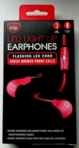 New LED Light Up Earphones In Package Flashing LED Cord Works Most Smart Phones - Picture 1 of 2