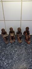 4 Vintage Handmade Clay African Jazz Musicians Figurines Very Rare