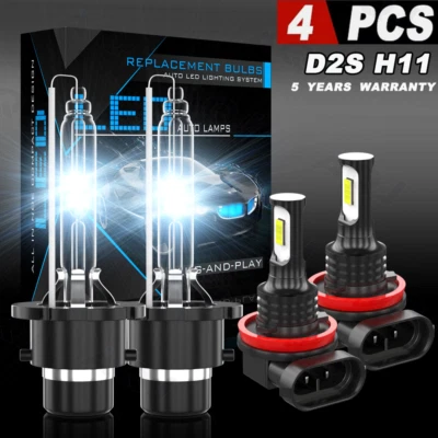 For Infiniti QX60 2014-2015 Front HID Headlight High Low Beam + Fog Light Bulbs Foto 1 de 4