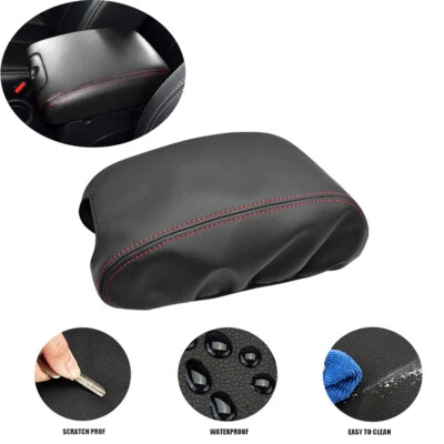 Cubierta de almohadilla reposabrazos para consola central puntada roja para Jeep Wrangler JK JKU 2012-2017 Foto 1 de 4