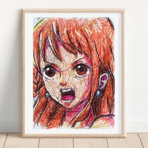 Nami Ballpoint Pen Print, One Piece Art Poster - Bild 1 von 3