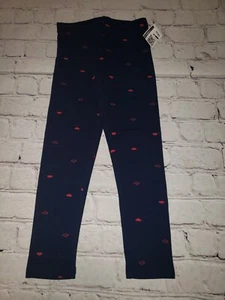 NWOT Old Navy Girls Navy Leggings With Red Lips Sizes XS, M, L - Picture 1 of 3