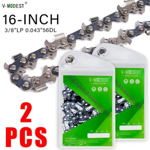 2pcs 16 in Chainsaw Chain Blade Fit Makita XCU04 etc.18V/36V 3/8"LP 56DL 043" - Picture 1 of 9