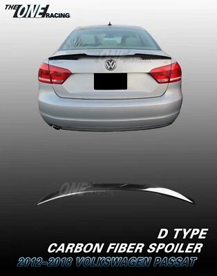 Alerón de fibra de carbono para Volkswagen Passat 2012-2019 sedán 4 puertas tipo D Foto 1 de 4