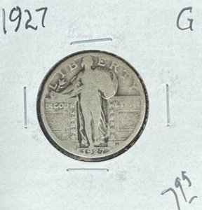 1927 STANDING LIBERTY SILVER QUARTER ~ GOOD ~NICE COIN~ - Picture 1 of 2