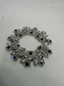Vintage PAKULA Silver Tone Multicolor Crystal Bracelet Costume Jewelry Set - Picture 1 of 5