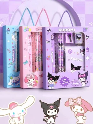 Sanrio Kuromi Stationery Set My Melody Hello Kitty Pencils Rulers Student Gifts - Image 1 of 4