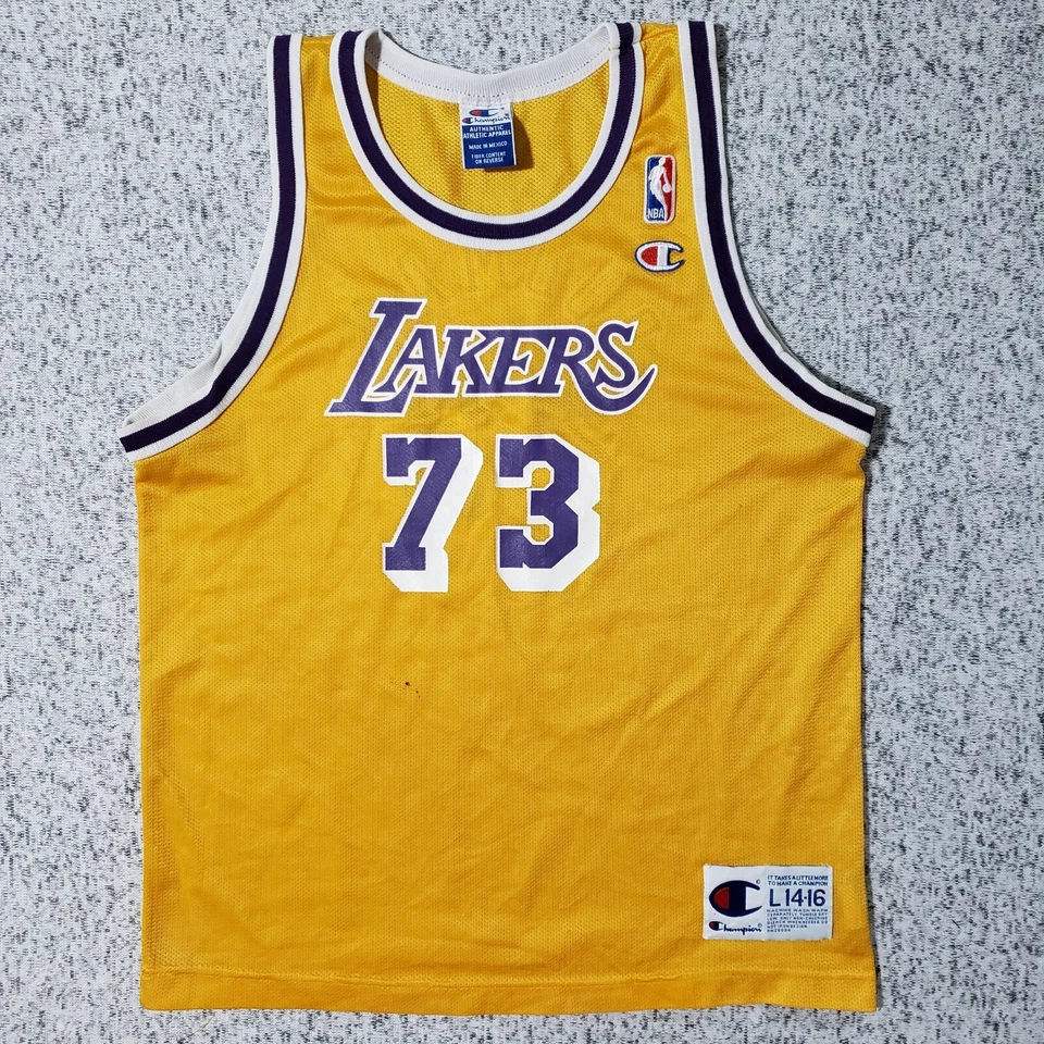 Vintage Dennis Rodman Jersey Youth Large 14-16 Los Angeles Lakers #73 Champion - Image 1 of 4