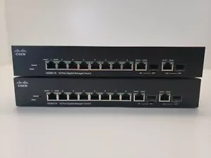 (2) Cisco SG300-10 10-Port Gigabit Managed Network Switch With Cords - Picture 1 of 15