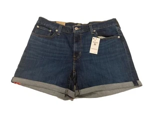 Levi’s Woman’s 32W Mid Rise Blue Denim Shorts NWT, $49.50 MSRP  - Picture 1 of 8