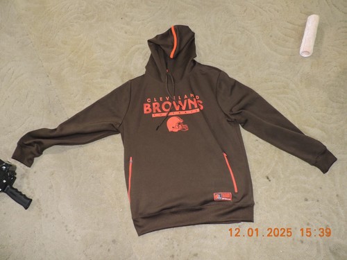 VETEMENTS Felpa con cappuccio Cleveland Browns NFL Team Apparel uomo taglia L tasche con cerniera