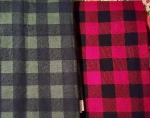 Buffalo Plaid Check Flannel Green and Red - Picture 1 of 5