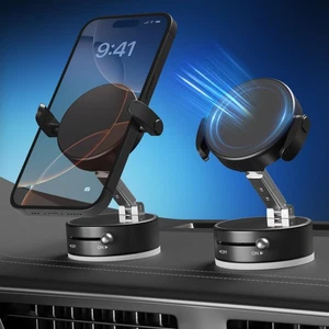 Upgraded 360° Adjustable Vacuum Magnetic Phone Holder, Vacuum Suction Magneti... - Picture 1 of 8