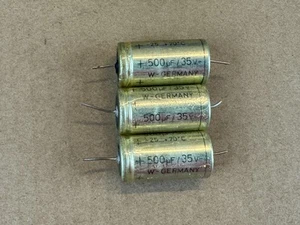 3 Vintage 1968 ROE 500 UF 35V Axial Kondensatoren TEST TOP für Fender Gitarrenverstärker - Bild 1 von 12