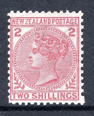 New Zealand 1874-78 First Sideface - p.12 x 11½ - 2/- Deep Rose VLHM (SG 185) - image 1 of 2