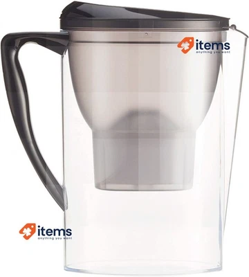 Amazon Basics 2.3L Water Filter Jug With 1x30 Days Cartridge, BPA Free, Black - Image 1 of 3