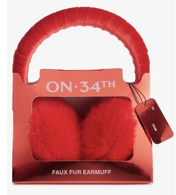 Orejeras de piel sintética ON 34TH para mujer en caja regalo creadas para Macy's nuevas en caja - rojas Foto 1 de 2