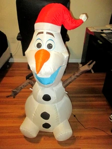 DISNEY GEMMY OLAF FROZEN 3.5 FEET  INFLATABLE AIRBLOWN CHRISTMAS WORKS ISSUE+BOX - Picture 1 of 16