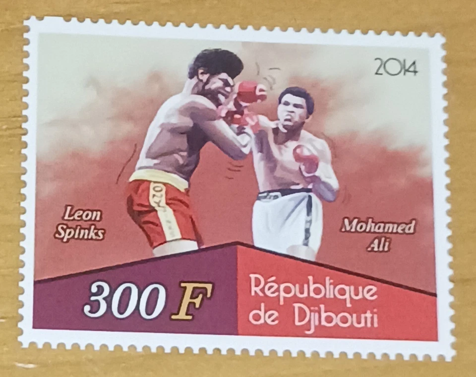 MUHAMMAD ALI - 2014 Republique De Djibouti 300F stamp + Leon Spinks - Image 1 of 3