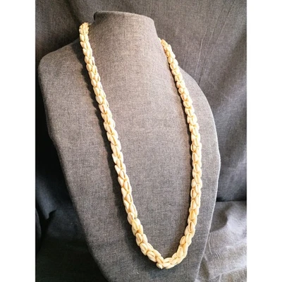 Collar vintage concha de cowrie de una sola hebra hecho a mano concha Lei Foto 1 de 4
