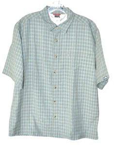 The North Face Men's Vapor Wick Green Blue Plaid Button Shirt Men's Size M - Picture 1 of 4