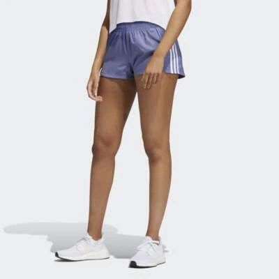 Pantalones Cortos Adidas Para Mujer Pacer 3 Rayas Tejidos Orbit Violeta/Blanco GR8134 01 Foto 1 de 3