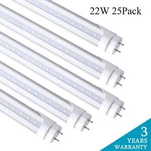 25 Pack T8 4FT G13 Bi Pin Led Tube Light Bulbs 22W 4Foot Led Shop Light 6000K - Picture 1 of 10