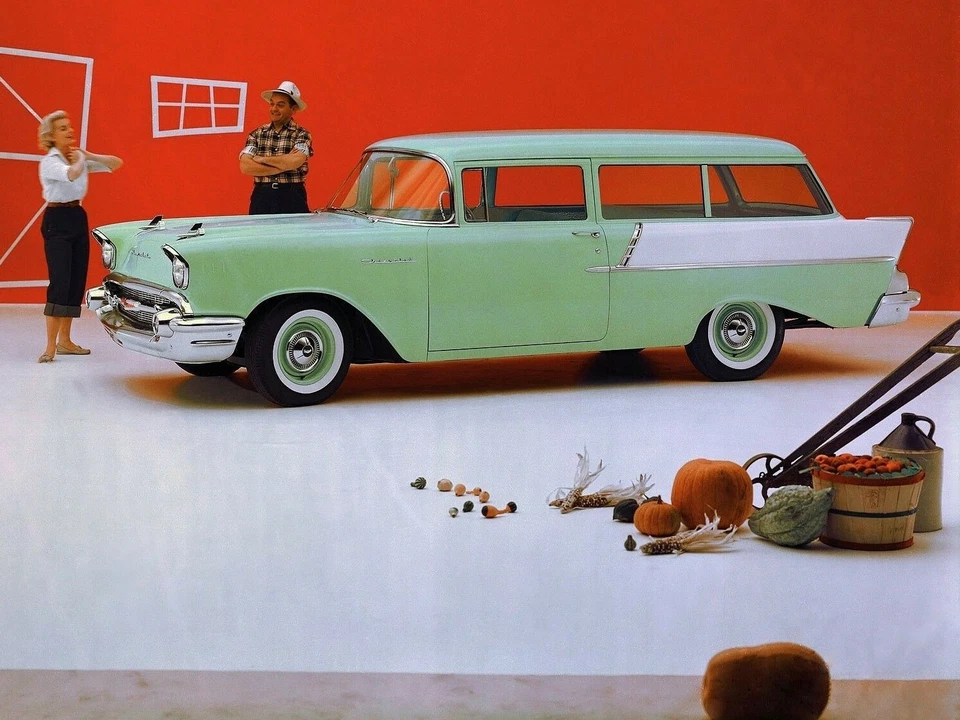 1957 Chevrolet Bel Air NEW Metal Sign: Nomad Wagon from Promotional Literature - Image 1 of 1