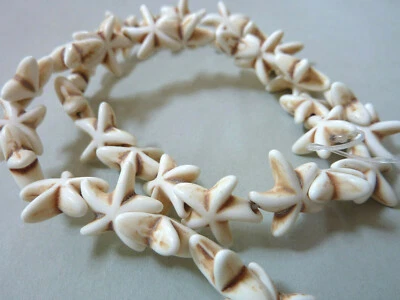 Sternperlen Seestern Howlith Perlen ca. 37 Stück 15mm weiß 2191/wß - Bild 1 von 3