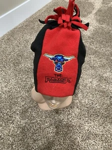 Vintage WWE/WWF "THE ROCK" Jester Beanie Mütze. Original Ware. schwarz/rot - Bild 1 von 8