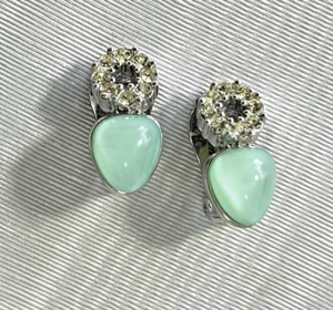 Vintage silberfarbene Modeschmuck Ohrringe ca. 1/2 Zoll groß Neu ohne Etikett - Bild 1 von 10