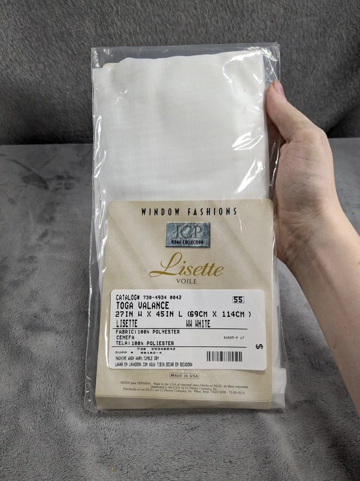 Painel cortina cortina cortina branca vintage JC Penney Lissette 27 x 45 - Imagem 1 de 2