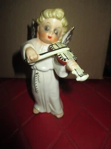 Figura NAPCO Vintage NAVIDAD Cerámica ÁNGEL TOCANDO VIOLÍN - Años 60 - Imagen 1 de 5