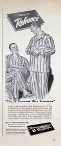 VINTAGE 1940er Jahre Druckanzeige ~ Reliance Pyjama ~ Der 'E' Wimpel fliegt morgen - Bild 1 von 1