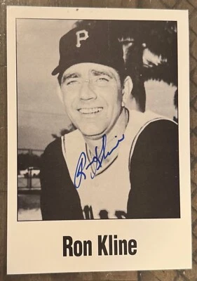 FOTO FIRMADA POR RON KLINE DE 3,5"X5 PIRATAS DE PITTSBURGH AUTÓGRAFO D 2002 Foto 1 de 2