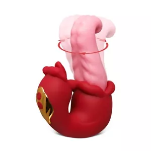 Rose Tongue Vibrator Clit G-Spot Dildo Massage Licking Oral Sex Toy Women Orgasm - Picture 1 of 13